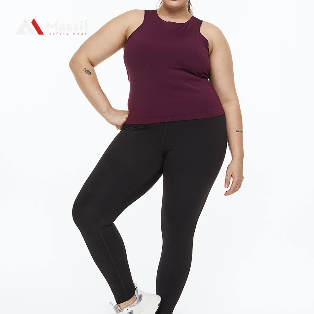 New arrival Custom low V neck ultra soft breathable elastic gym crop sexy boobs