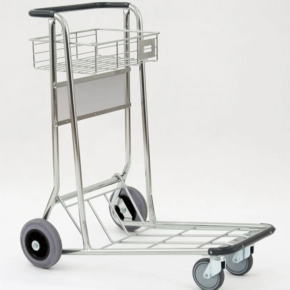 Best Quality 125 mm Front Wheel and 200 mm Rear Wheel Steel Construction Machinery Trolley Industrial Luggage Trolley