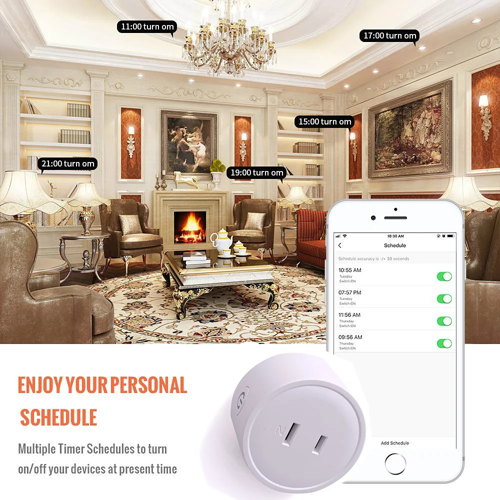 Японская смарт-розетка 10 А с защитой от перегрузки, умная розетка для дома Smart Life