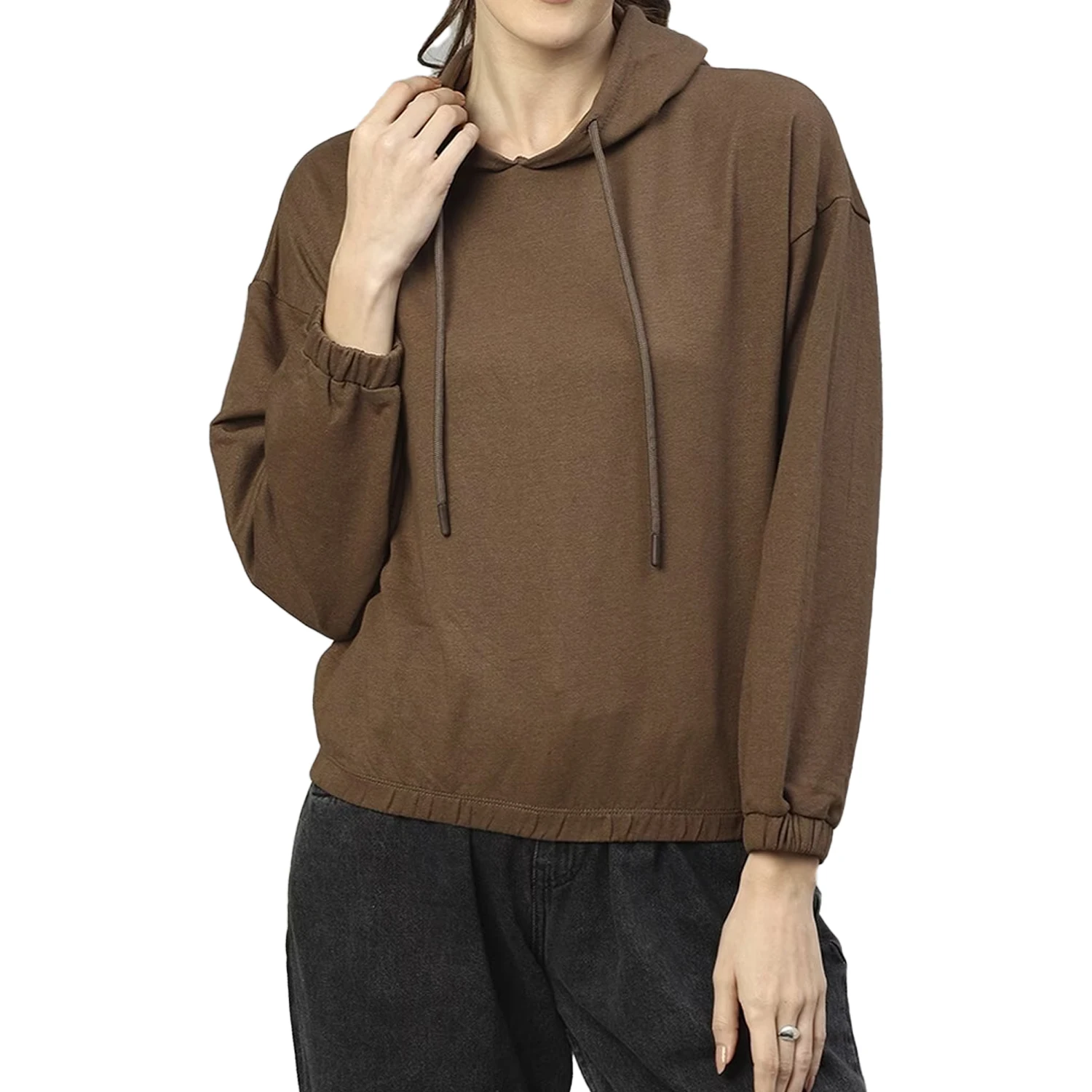 Custom Solid Color Women Hoodie Heavyweight Casual Knitted Young Ladies Sweatshirts Top Quality Comfortable Windbreaker From BD