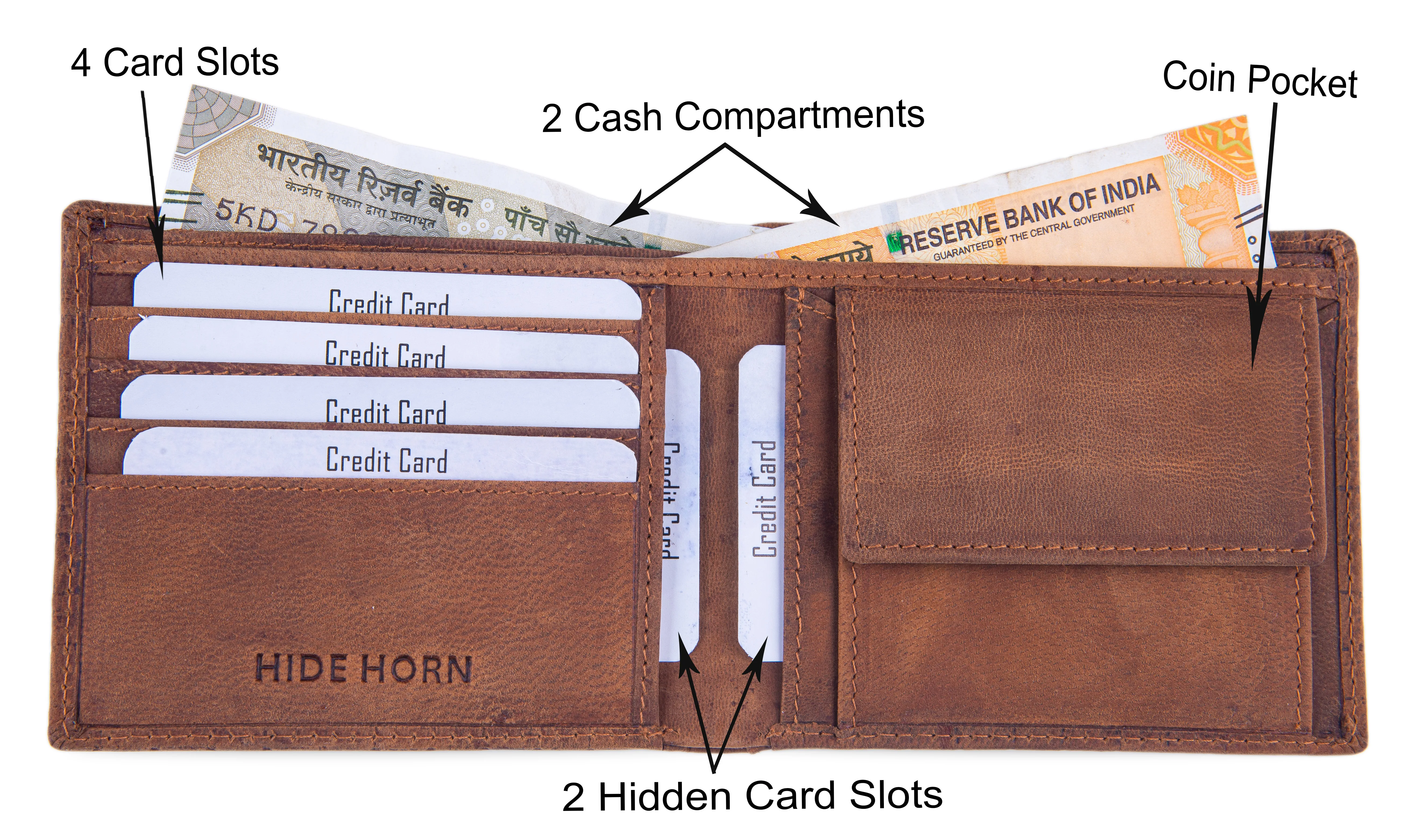 High Quality Genuine Leather Bi-fold Tan Short Fashion Slim Wallet RFID 11 Cm X 9 Cm X 1 Cm for daily use