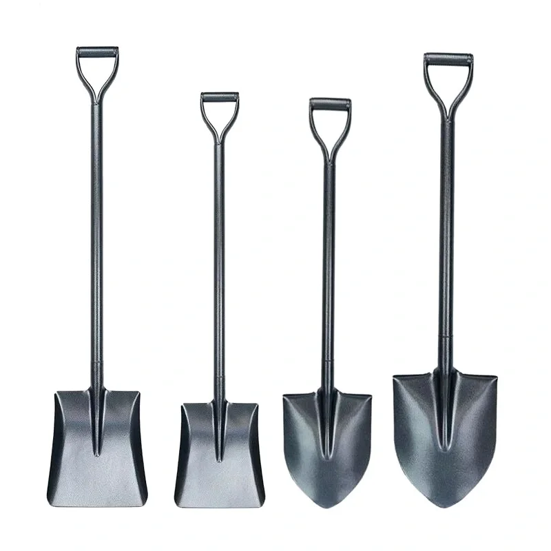 Agricultural Garden Construction Tools Carbon Steel Handle Iron Shovel Head Round Point Iron Digging Shovel