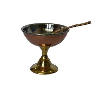 High Quality Copper Ice Cream Bowl With Brass Base Attractive Design Copper Ice Cream And Dessert Bowl Dinnerware