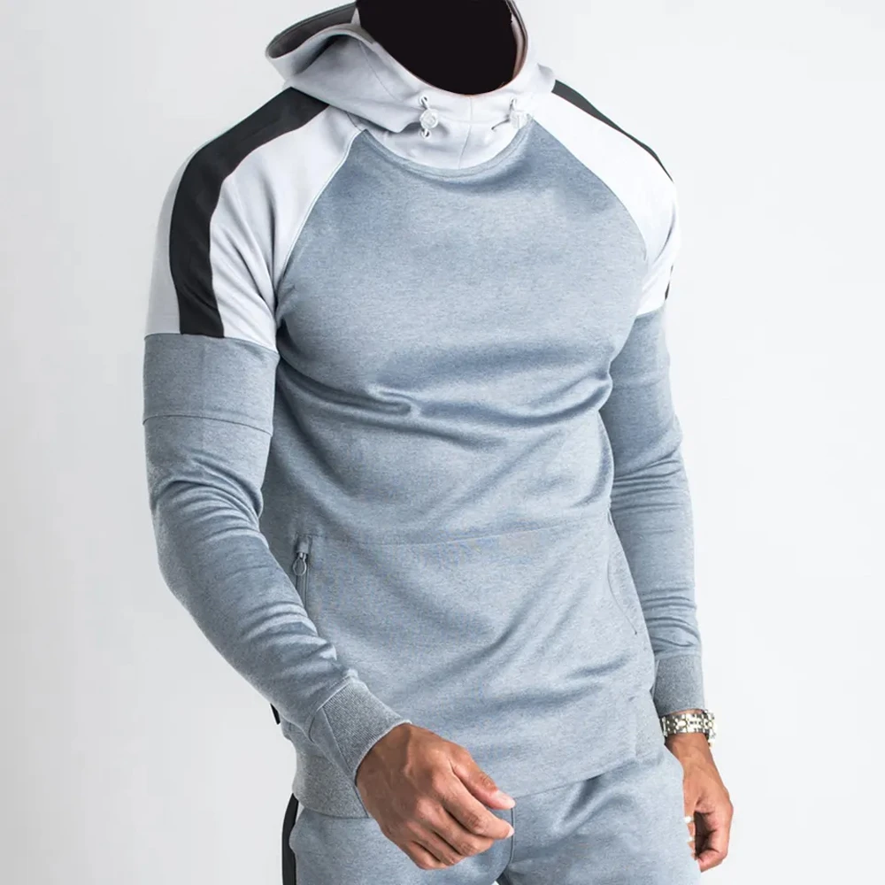 Best Style Logo Sportswears Gym Fitness Training Tracksuits Two Piece Set Tracksuit Zip Jogging Pant Suit for Men in low price