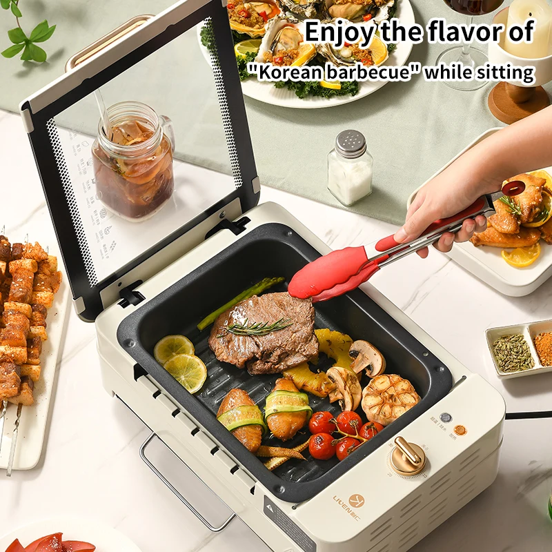 High-power fast grilling light oil less smoke electric oven Korean barbecue for home use