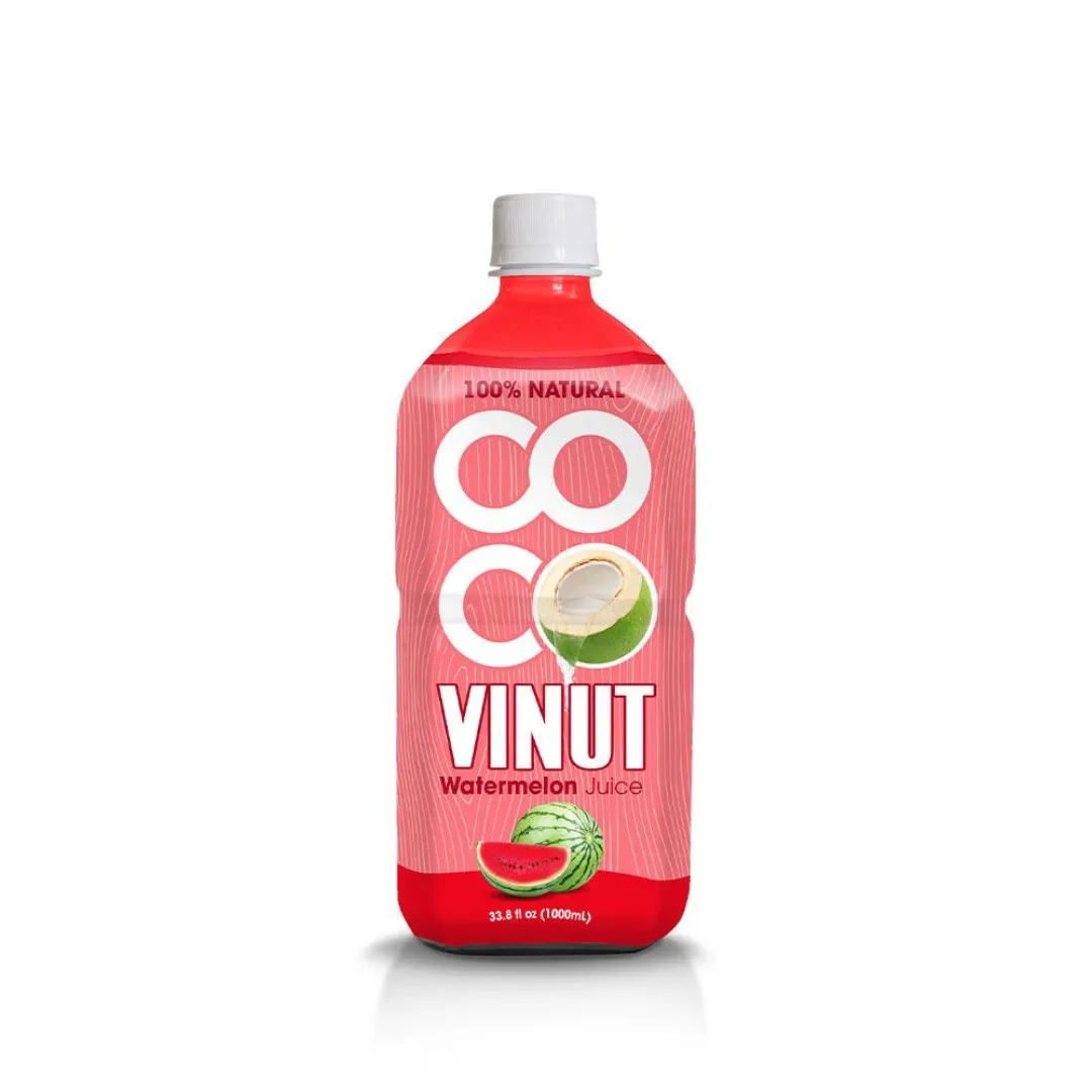 100% Pure Coconut Water w Watermelon | 1000ml (Pack of 24) VINUT, Plant Based, Non-GMO, No Added Sugar, Essential Electrolytes