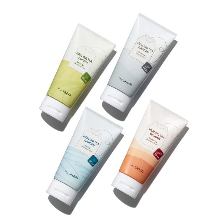 Korea wholesale THE SAEM Healing Tea Garden Green Tea Cleansing Foam 150ml Mild Moisturizing Facial Foam with Rich Bubble