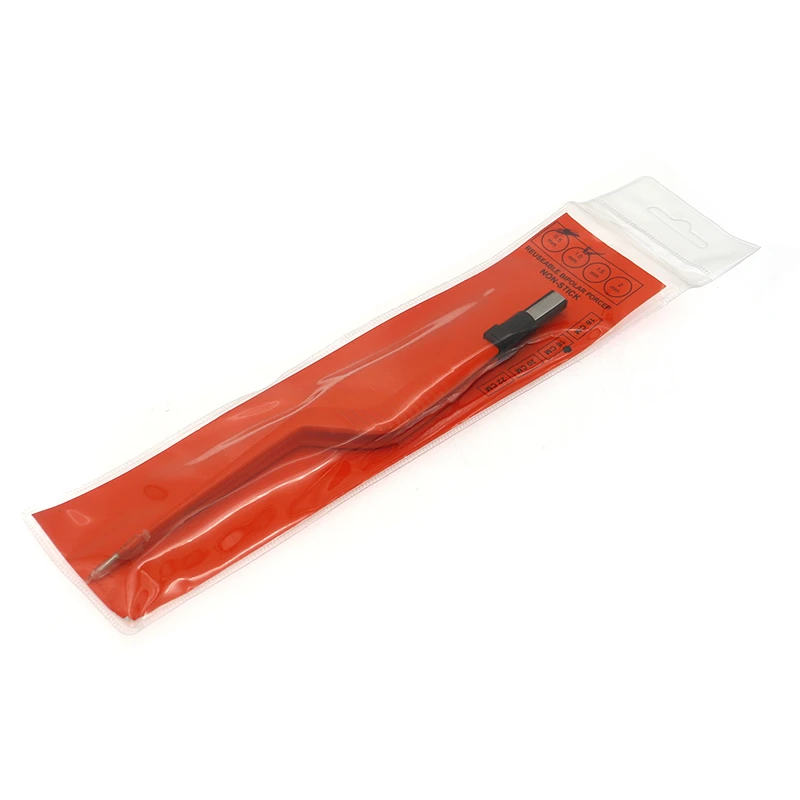 Bipolar Forceps Tweezers Straight tip for Electrosurgical unit,Black nylon coated Non Stick for High Temperature/Pressure