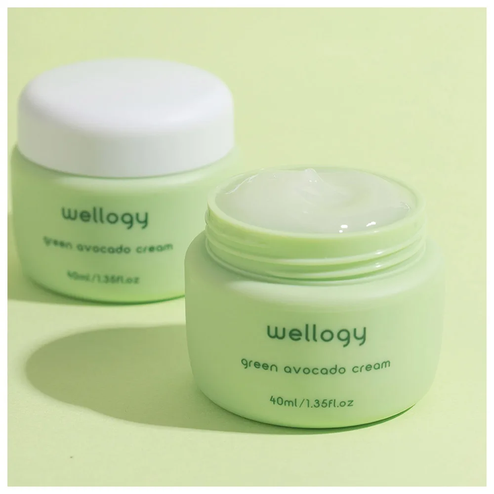 Face Cream for glowing Skin WELLOGY GREEN AVOCADO CREAM Powerful Moisturizing Care Vegan Certification Skin Soothing