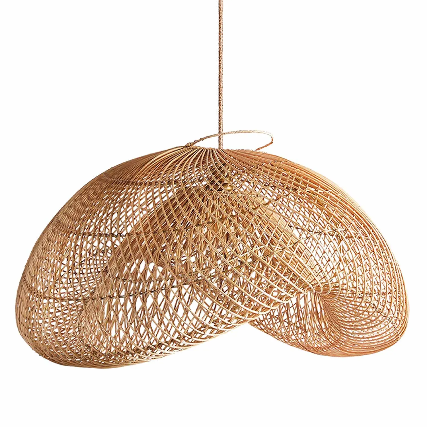 Bedroom Decor Elegant Eco Friendly Design Vietnam Handmade Bamboo Rattan Lamp Covers Wholesale Hanging Pendant Light Chandelier