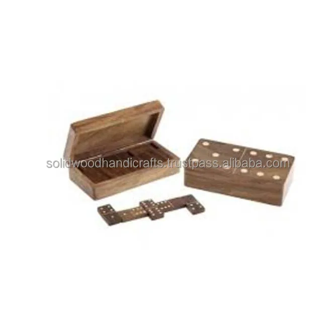 wooden Game Domino set indoor game with customized size logo design for promotional classic design regular & professional use