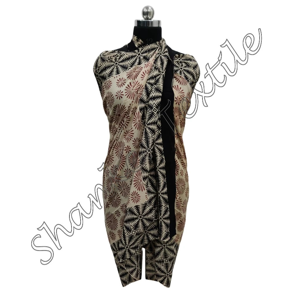 Indian Hand Block Print Lightweight Cotton Bikini Cover Up Sarong For Women Gift For Her Beach Wrap Sarong Scarf Indian Designer