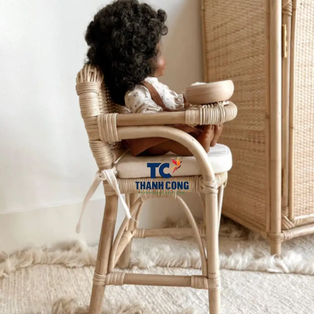BEST SELLING play rattan crib rattan furniture toys for kids made in Vietnam Woven Wilde Rattan Doll High Chair