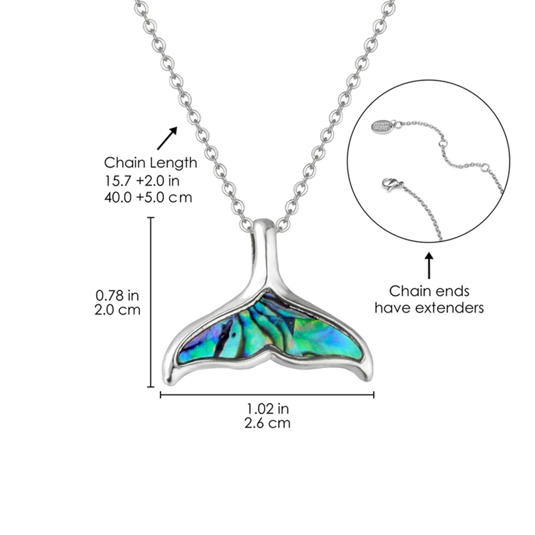 Ocean Abalone Shell Necklace Sea Glass Starfish Sea Turtle Mermaid Sand Dollars Dolphin Blue Whale Tail Necklace For Women