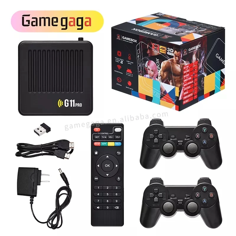Новая игровая приставка G11 Pro, консоль для видеоигр 64/128 ГБ, 30000 + игр, поддержка 4k, ТВ-приставка для PSP/DC/N64
