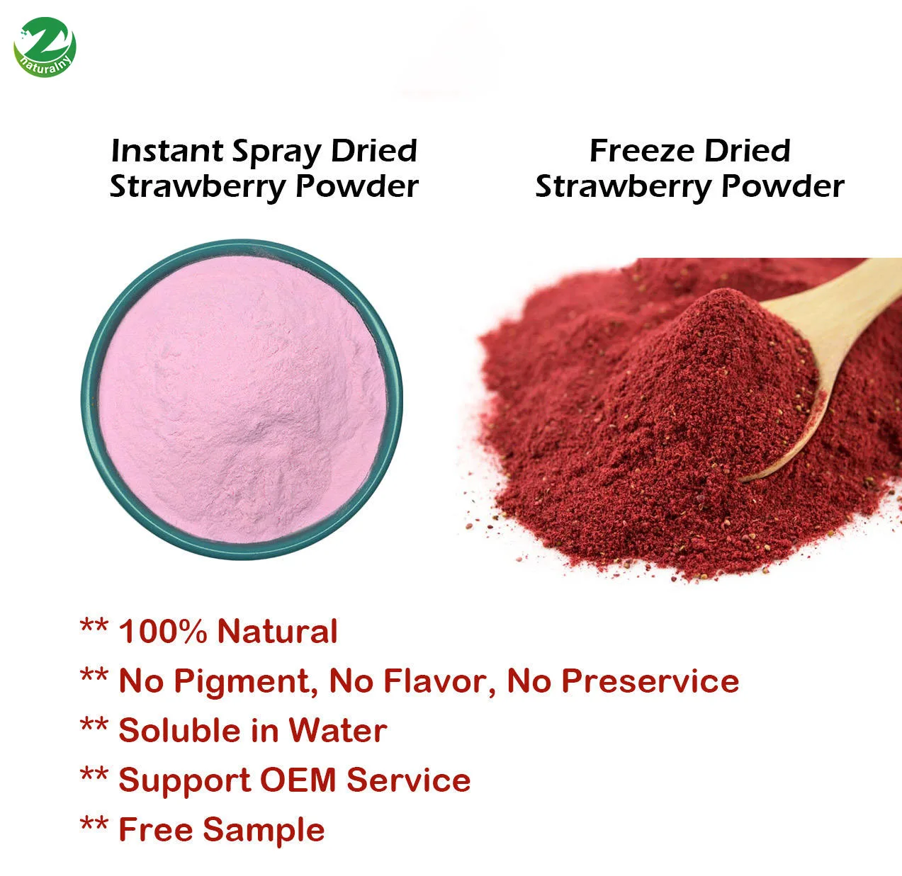 Bulk Best Quality Natural Organic Instant Soluble Strawberry Fruit  Powder For Drink