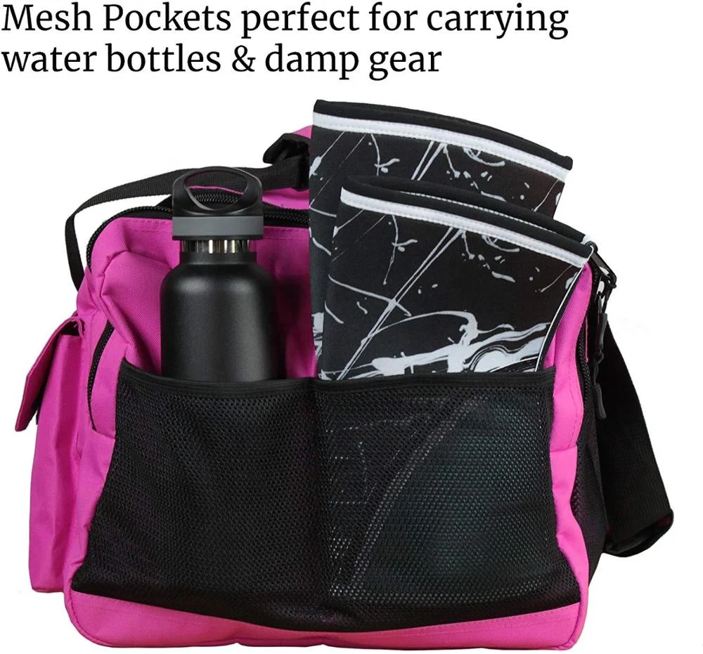 Customized Pink Large Capacity Waterproof Tote Large Canvas Travel Duffel Bag Customized Pink Duffel Bag Backpack