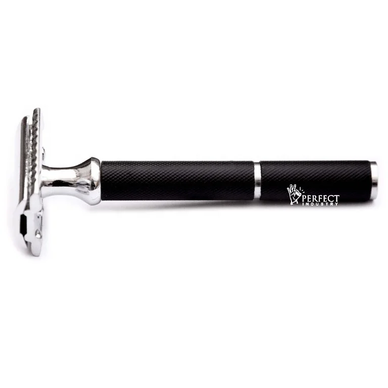 PERFECT INDUSTRY long handle shaving razor / Matt Black double edge safety Razor / men grooming set long handle safety razors
