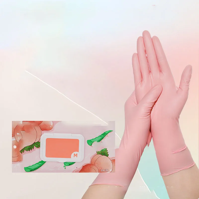 oem customized logo design  aloe vera nitrile protective gloves and housework food kitchen living room cleaning gloves