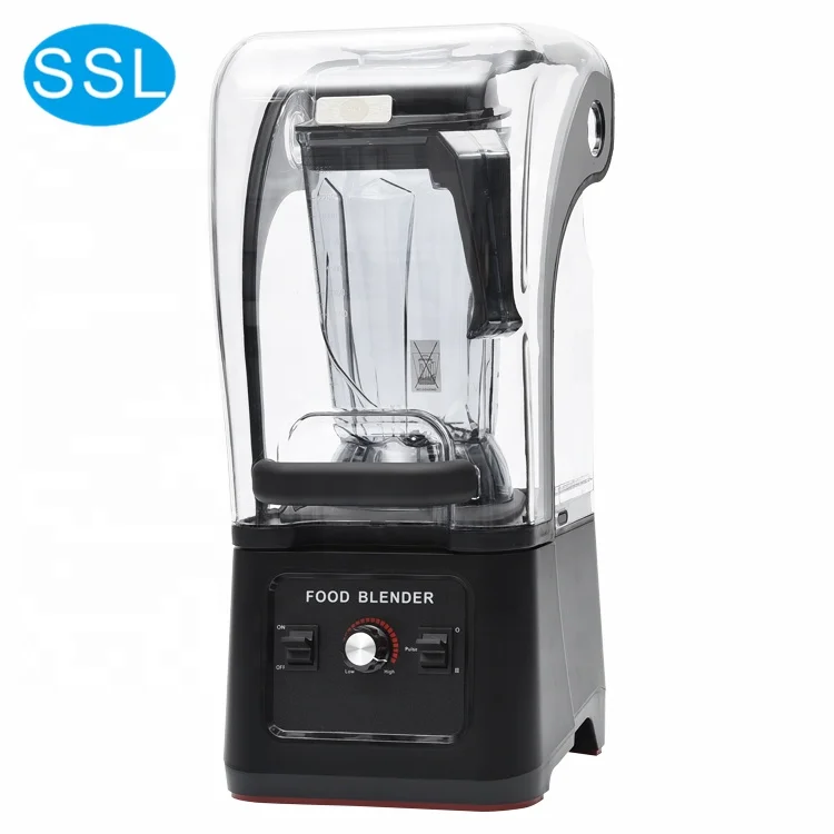 Высокомощное коммерческое кухонное оборудование черный сверхмощный блендер для смузи со звуковой крышкой