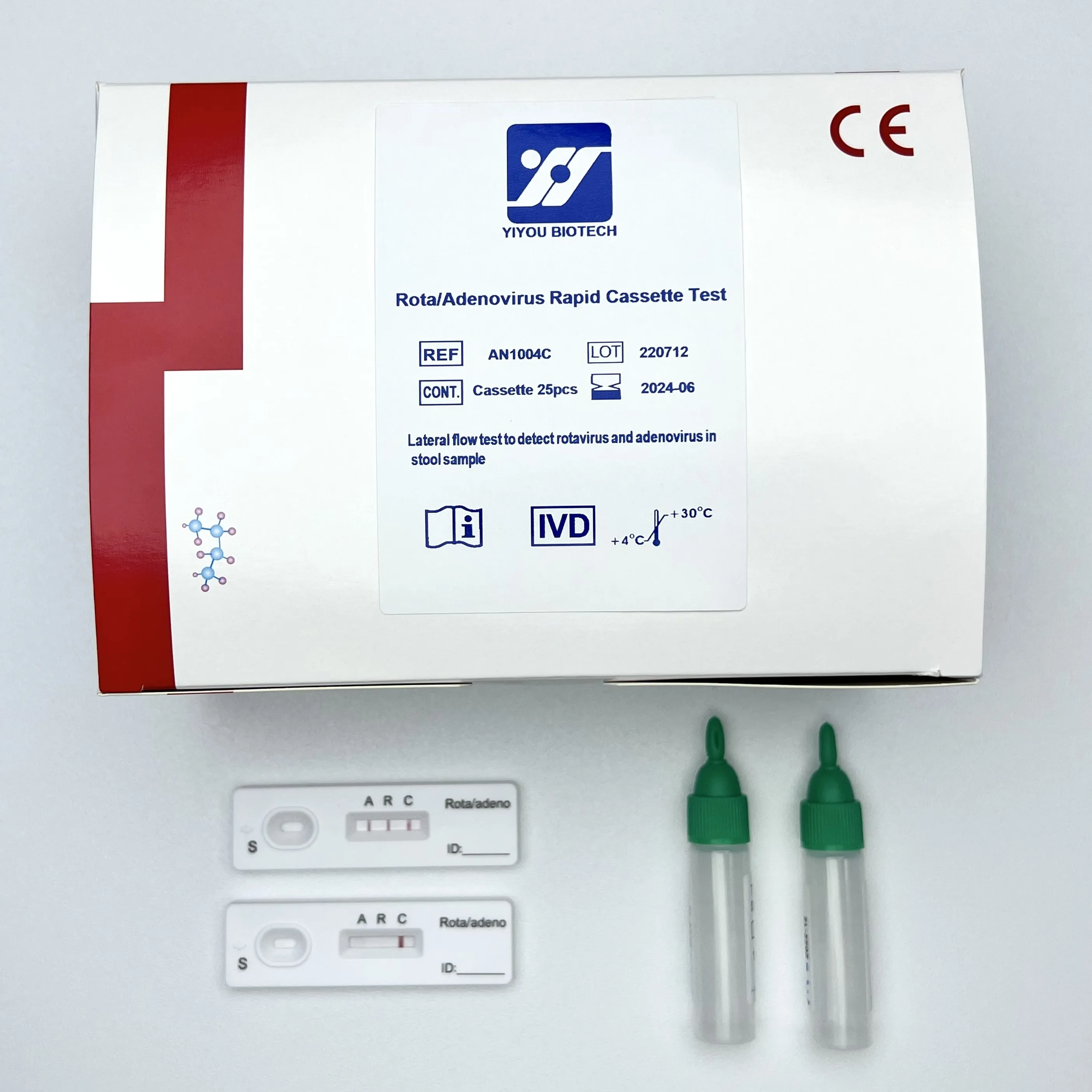25 шт Высокоточный тест IVD для быстрого анализа кассеты Rota/adenoвирус