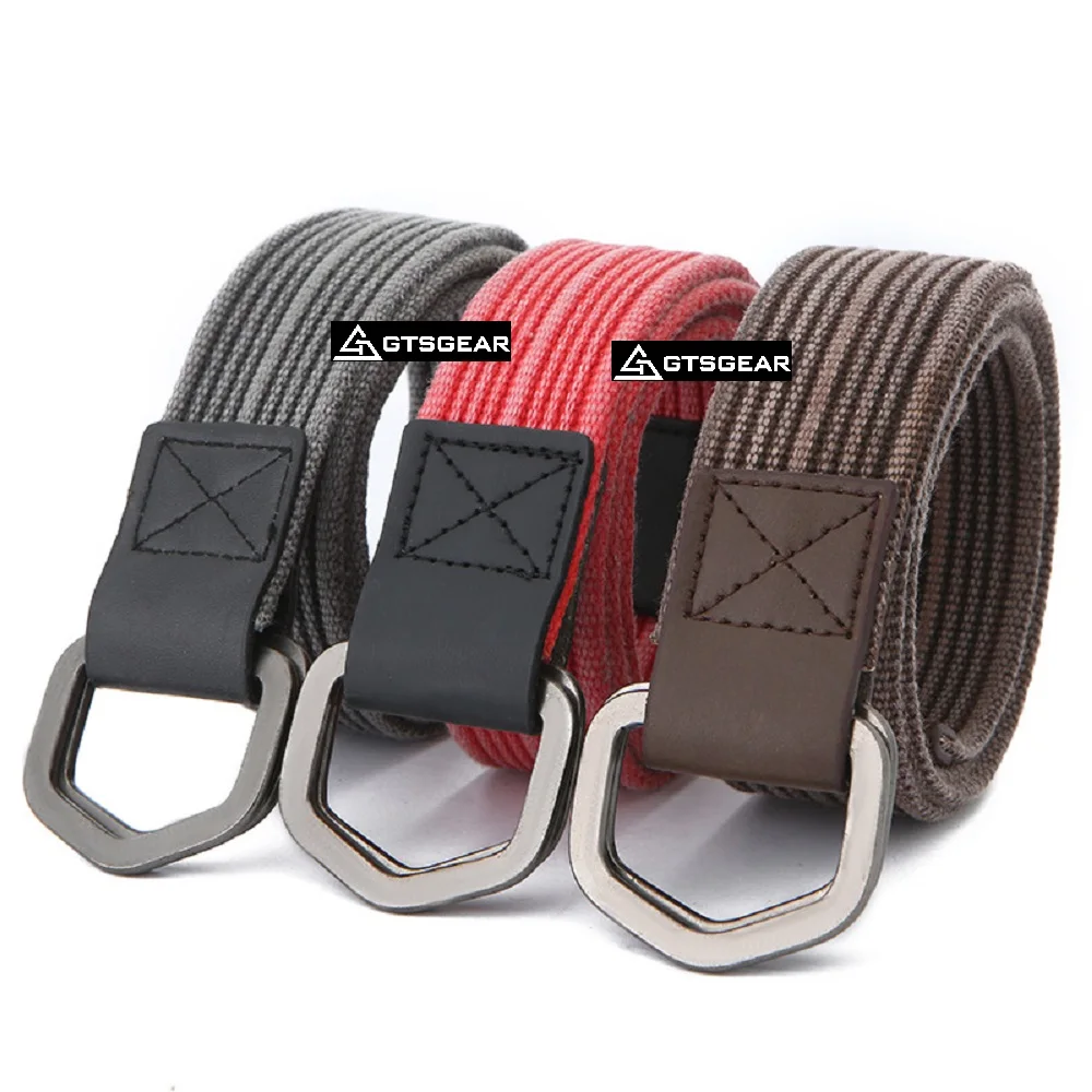 BL99 New style ring buckle three-strand pit belt washed tactical fashion thickened casual canvas nylon woven belt factory direct