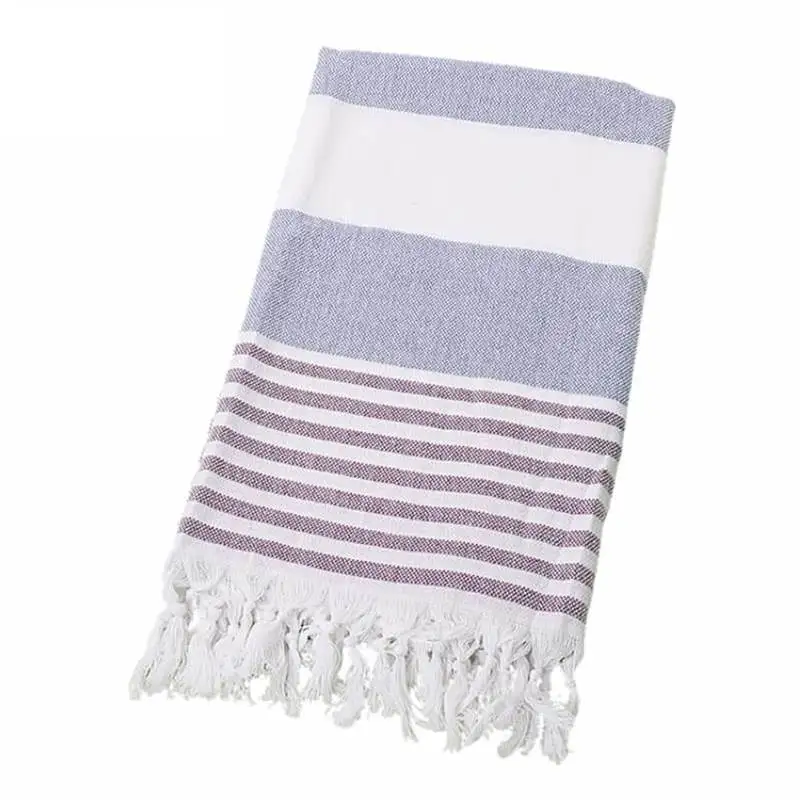 Высококачественные полотенца из переработанной чистой хлопчатобумажной пряжи в полоску для домашнего использования-пляжные рук доступны продажи