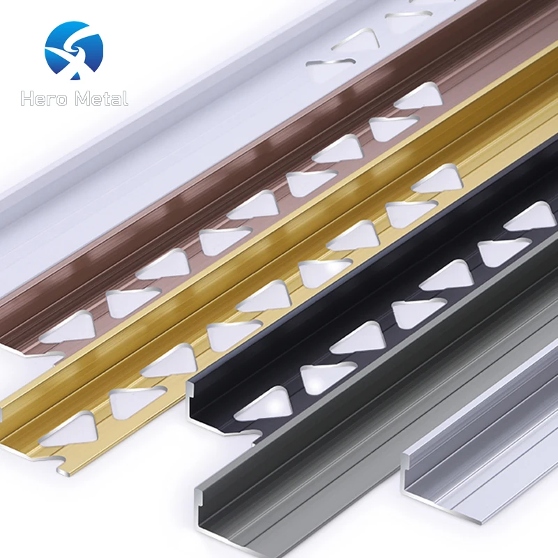 unique design 10mm 12.5mm 15mm 20mm polished aluminum l shape wall edge ceramic external corner tile trim