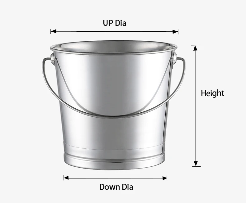 OEM high polished storage wine water metal beer pail bucket barrel stainless steel ice bucket