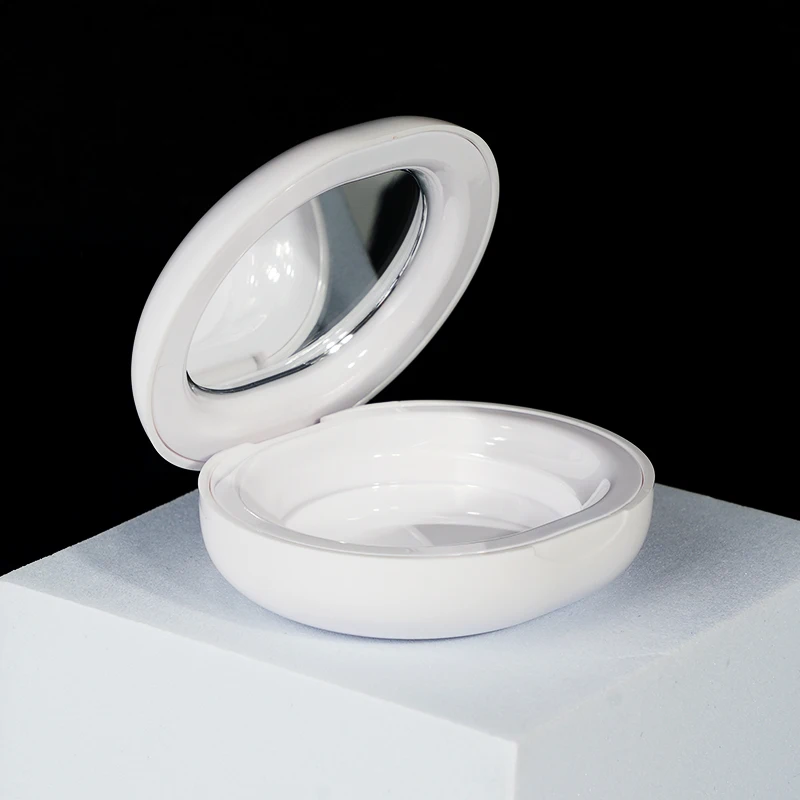 Custom New Design Empty Powder Case Recyclable Round Cosmetic Packaging Compact Powder Case With Mirror