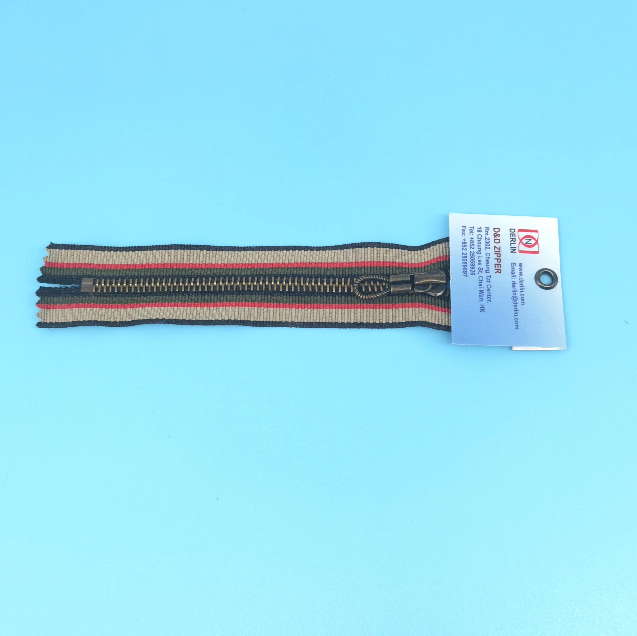 OEKO-TEX Metal zipper, shiny anti-brass teeth