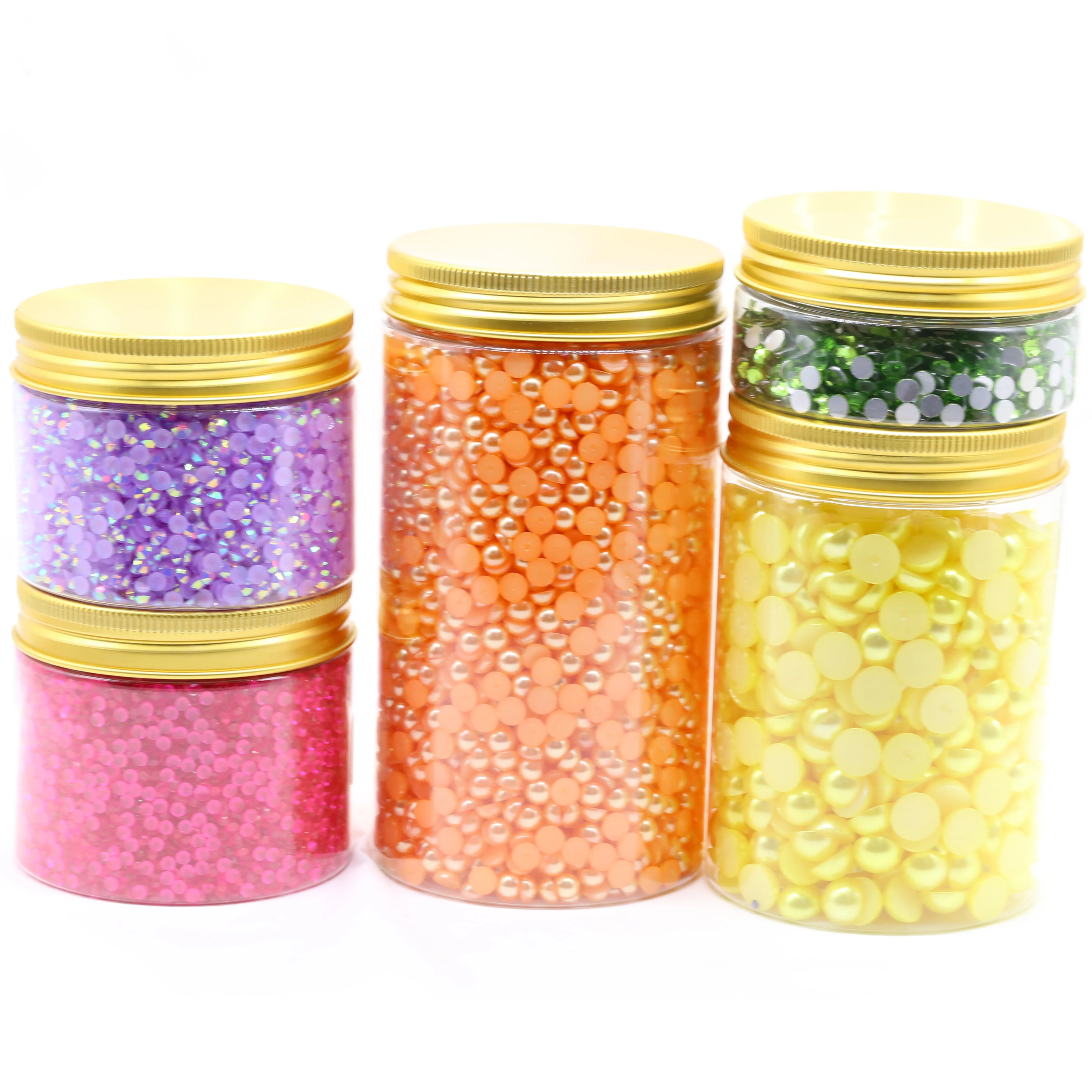 XULIN Customized Package Quantity Logo Flatback Jelly AB Resin Rhinestone Jars Wholesale