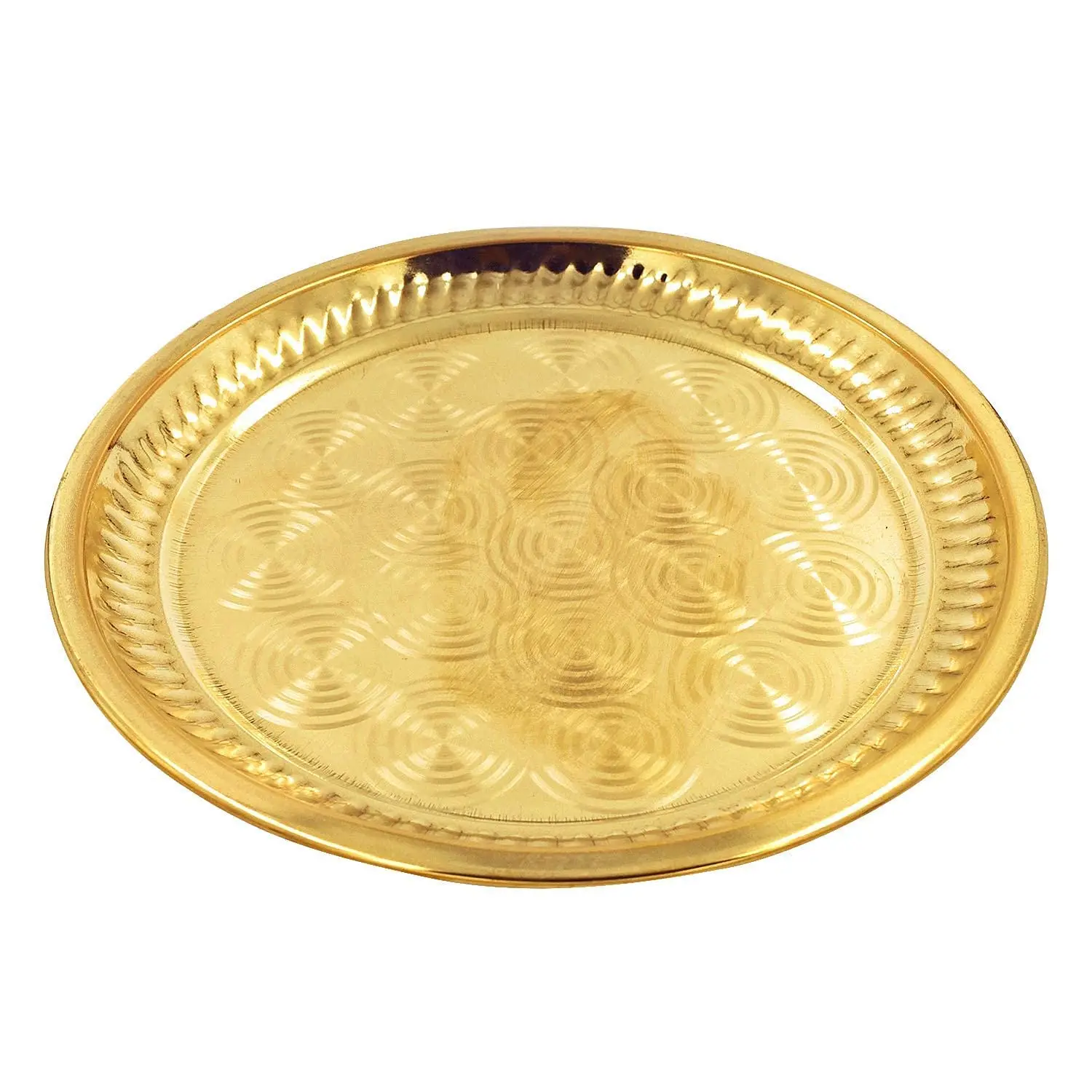 Brass Globe Hammered Plate PITAL Charger Server Kitchenware Dinning Table Top Plate for Home Decoration Dishes & Plates