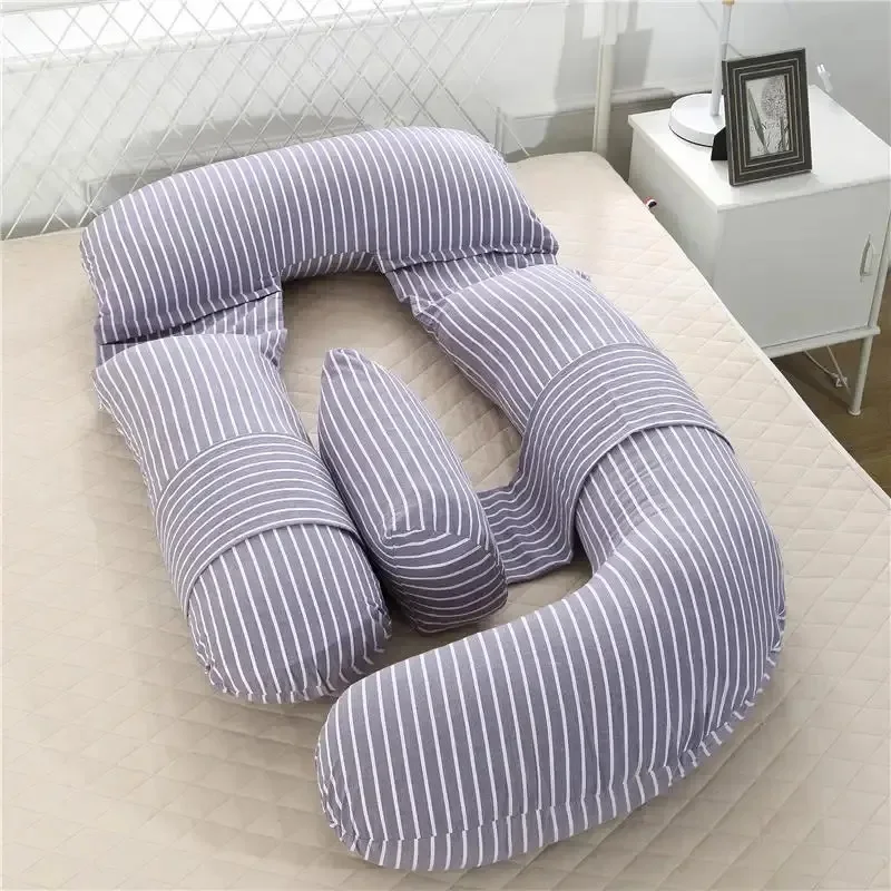 Customized Sustainable Rectangular Non-Toxic Plain Pillow Full Body U Shaped Maternity Pillow for Pregnant Women