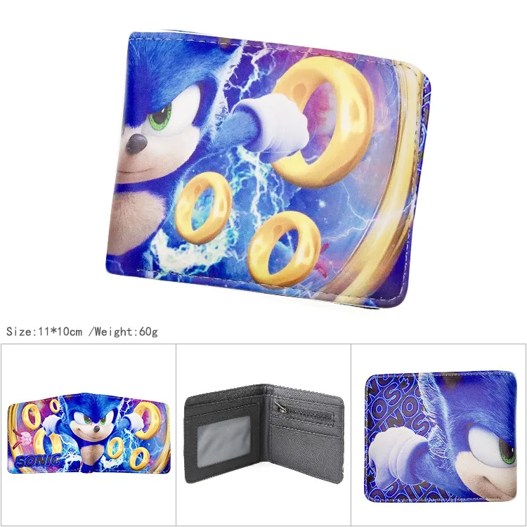 Anime Sonicc student Men and women PU leather coin purse man card wallet