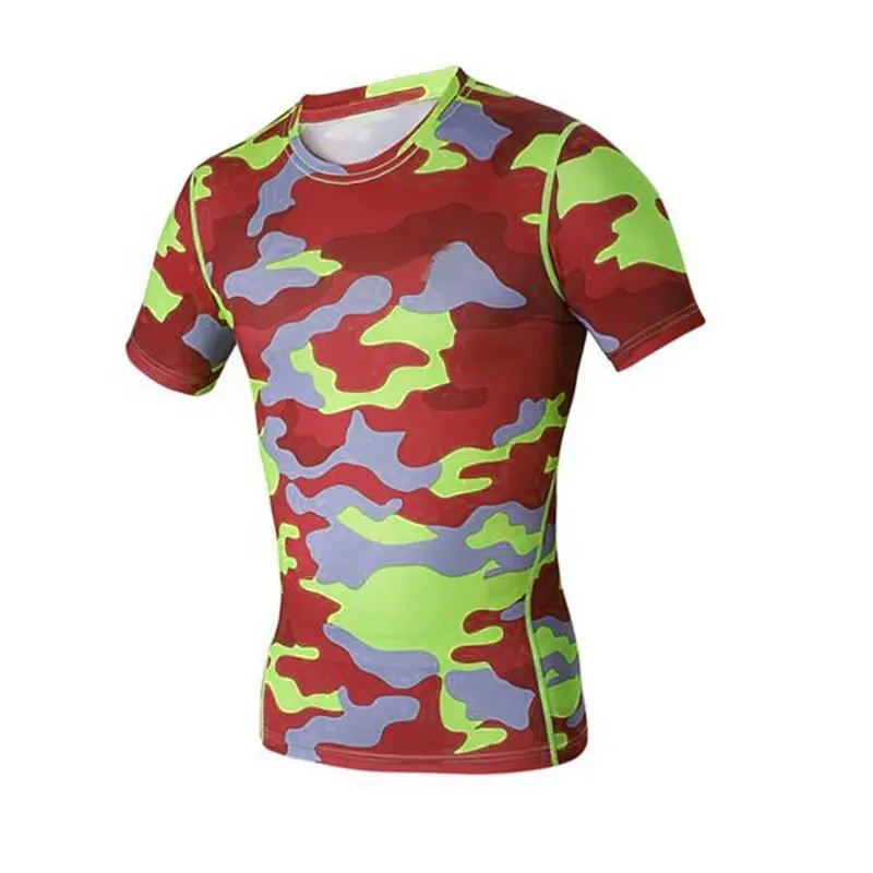 100% Polyester Spandex Material Best Design Men Clothing Customized Printed Sublimation Shorts Sleeves O Neck Men MMA Rash Guard