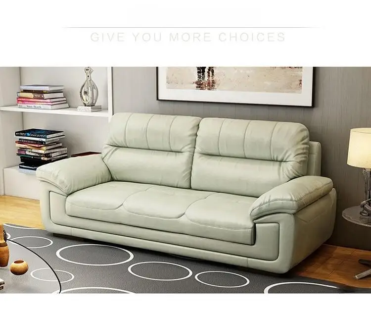 Ex-Factory Price Light Luxury European Style Office Leisure Sofa Living Room Leather Sofa Set