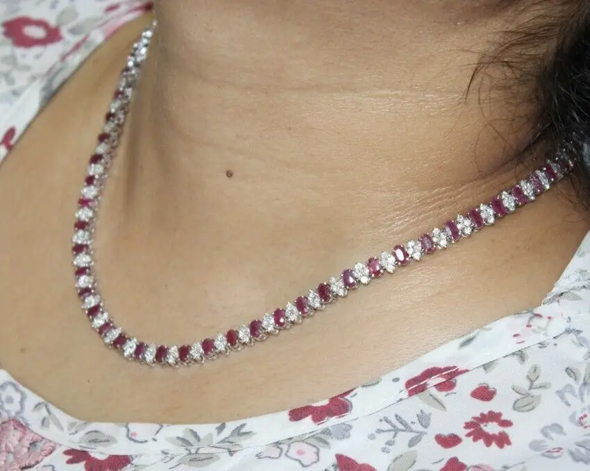 Latest Design 6.80 Ct Diamond Necklaces with 14 K Gold Fine Jewelry Necklaces for Special Occasion from India