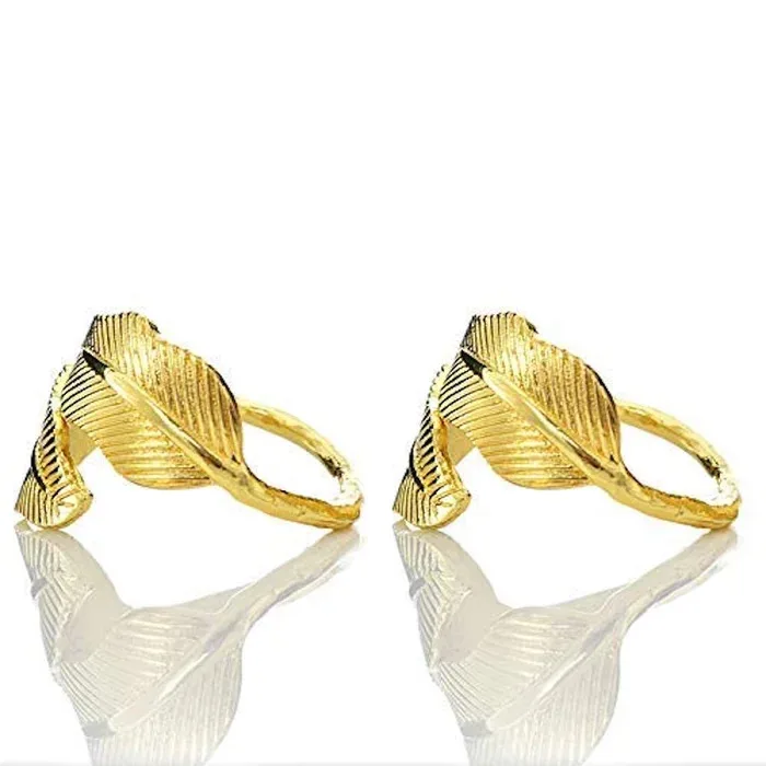 Premium Quality Gold Plated Metal Napkin Ring For Dining Table Decoration Centerpieces Dotted Napkin Holder
