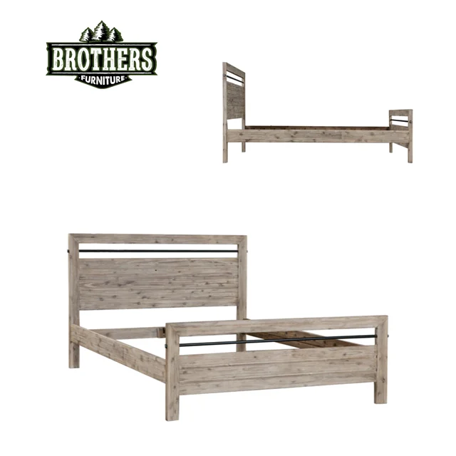 Logan Brand Solid Wood Beds Modern Luxury Style Mirrored Finish for Bedroom Living Room Dining Apartment Handcrafted in Viet Nam