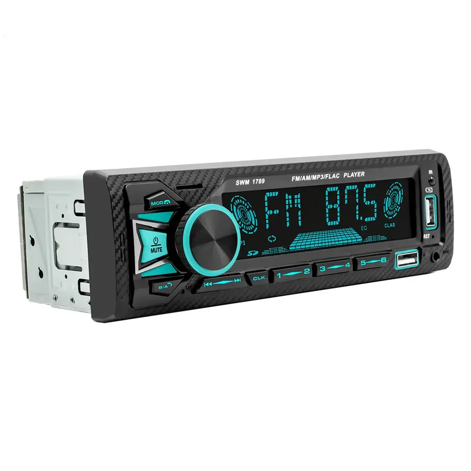 Car Radio Stereo Player 1 DIN Digital BT MP3 Player 7 Color Button Light Design Radio Broadcast Built-in BT 5.1 Version