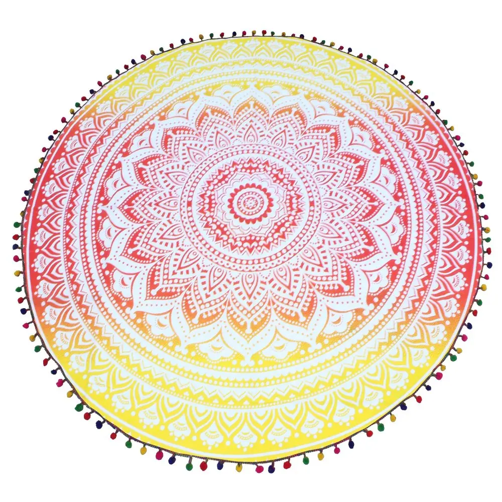 Popular Handicrafts Round Blankets Indian Mandala Roundie Beach Throw Blankets Print on Demand Sublimation Round Blanket