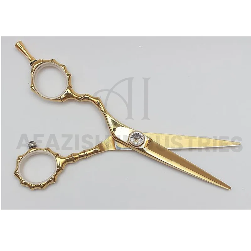 Wholesale Japanese SUS440C Stainless Steel High Quality Professional Barber Scissors For Thinning golden coated scissors