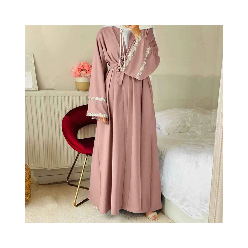 Womens Abaya Long Sleeve Muslim Dress Prayer Clothes Casual Islamic Kaftan Middle East Turkey Hooded with Pocket