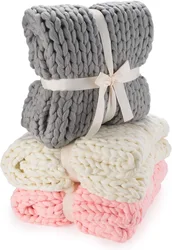 Handmade Giant Soft Thick Chunky Knitted Blanket Cozy Bed Throw, Fashion Sofa Blanket Yoga Mat Rug Home Decor Gift