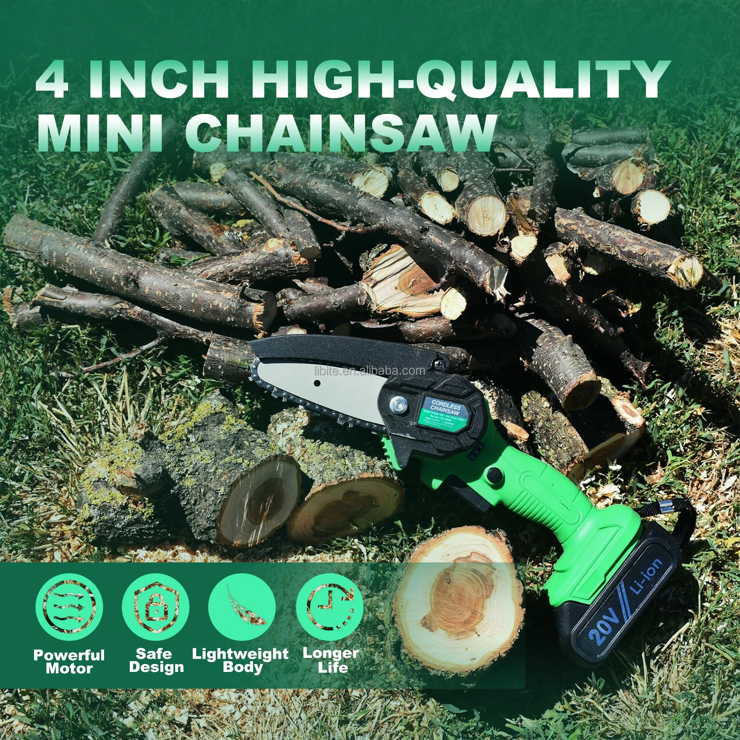 24V 48V electric chainsaw 4 6 inch Portable Handheld Electric Tree Cutting Cordless Chain Saw electric lithium chainsaw battery