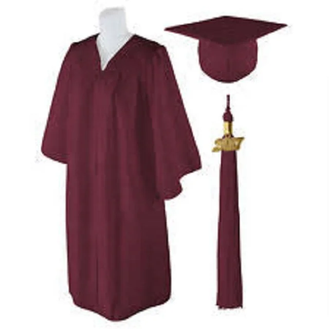Customized New Product Wholesale Good Quality Academic Graduation Gown Woven School Uniform 100% Polyester Adults Custom Color