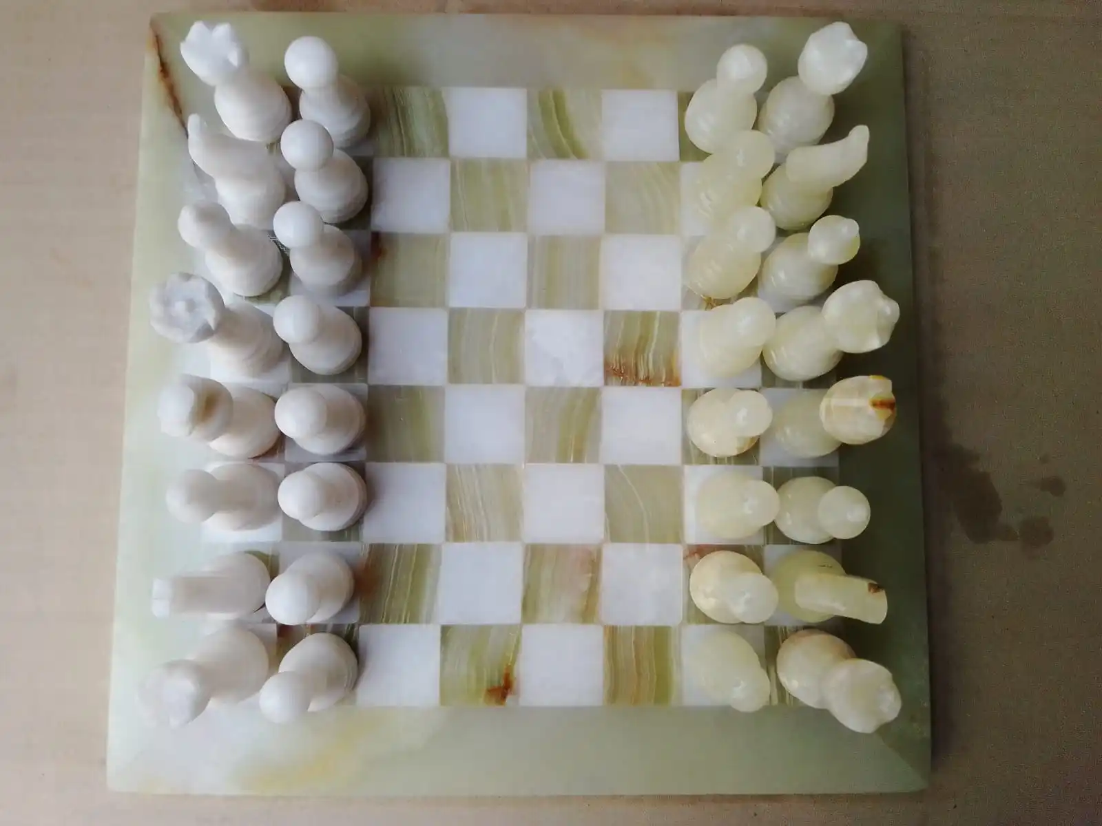 12 inch Chess Game Board Set , 16 inch Green Onyx Handicraft , 15 inch White Black Marble Chess Board Sets with velvet box