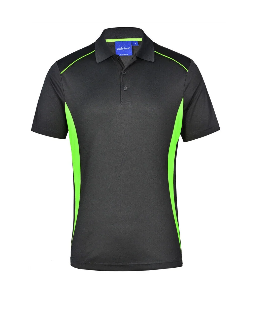 Custom Men Active Polo Shirt Contrast Panel Side Mesh Cool Dry Sports Gym Training Polo Shirts