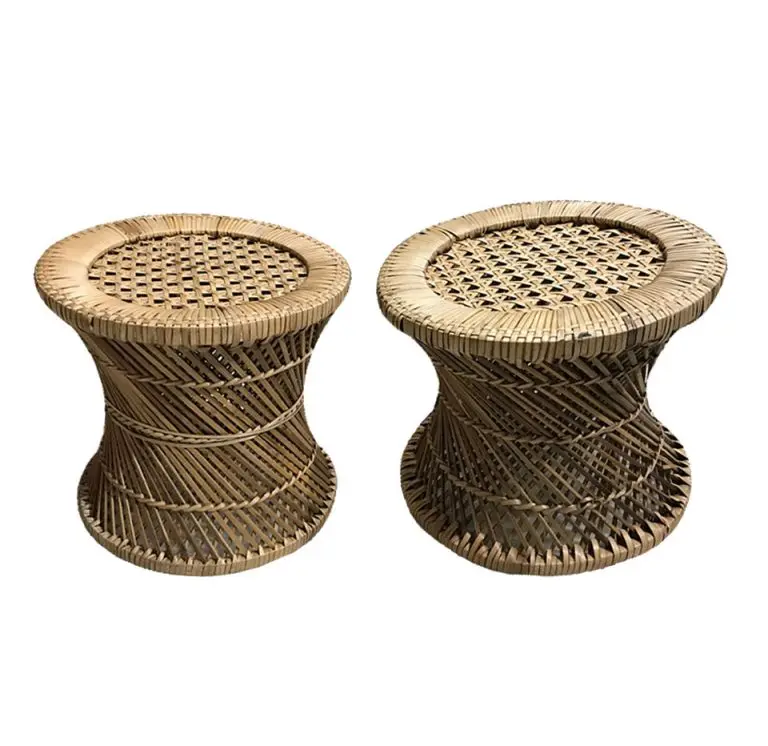 Latest Bamboo Cane Wooden Indian Traditional Bar Stools for Hotel Restaurants High Bar Stool Chair for Bar Home Coffee Shop